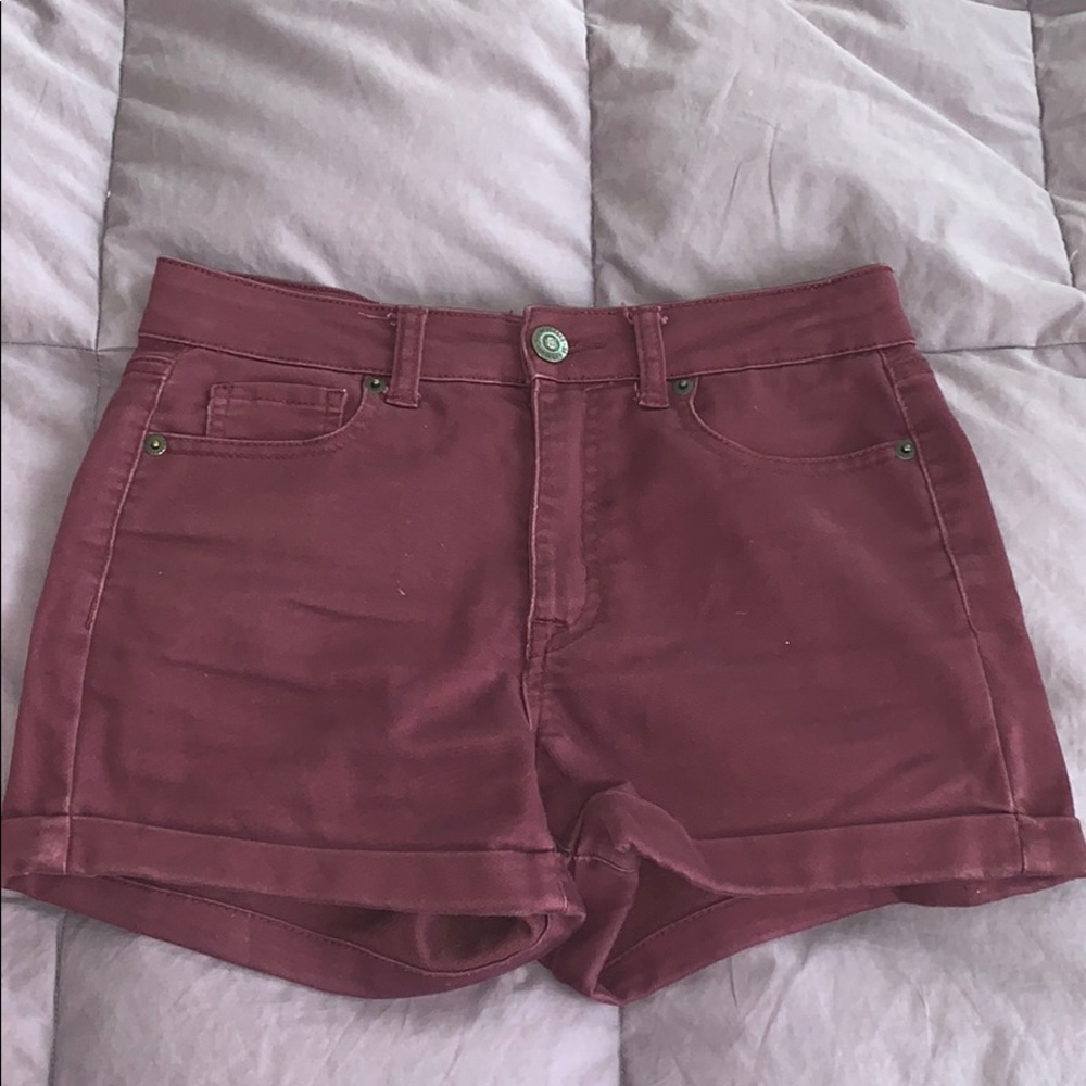 burgandy shorts